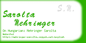 sarolta mehringer business card